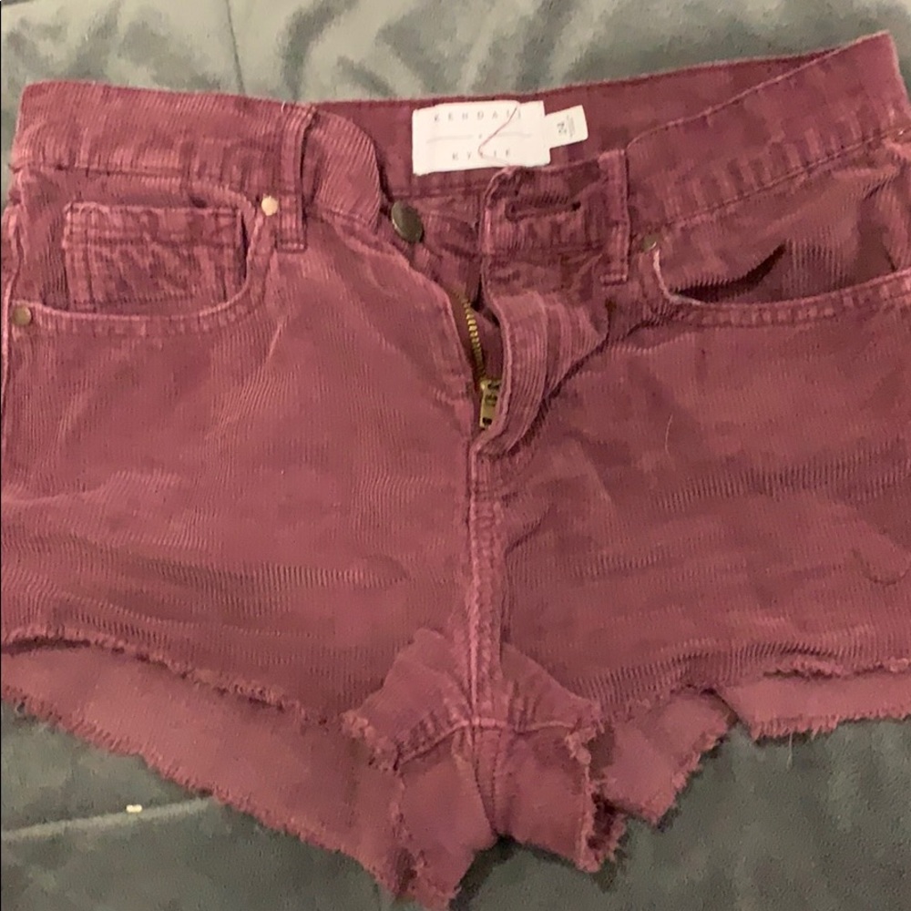 Super cute maroon,corduroy shorts.